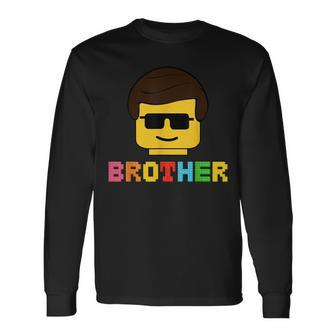 Block Brick Building Brother Master Builder Matching Family Long Sleeve T-Shirt - Seseable