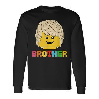 Block Brick Building Brother Master Builder Matching Family Long Sleeve T-Shirt - Monsterry UK