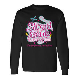Blood Bank Is Everything Pink Retro Lab Week 2024 Med Tech Long Sleeve T-Shirt - Monsterry CA