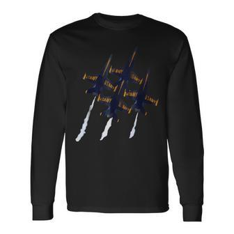 Blue Angels Diamond Formation Navy Long Sleeve T-Shirt - Monsterry DE