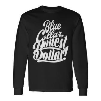 Blue Collar Skilled Labor Day American Worker Vintage Long Sleeve T-Shirt - Monsterry DE