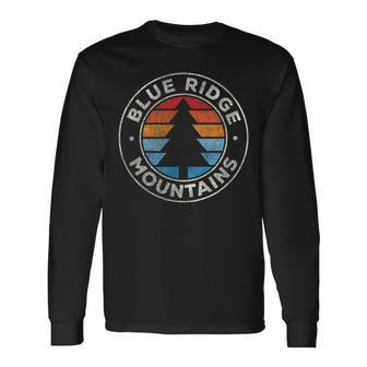 Blue Ridge Mountains Vintage Graphic Retro 70S Long Sleeve T-Shirt - Monsterry