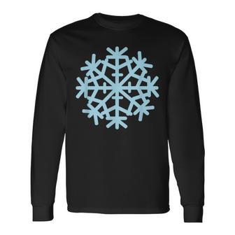 Blue Snowflake Long Sleeve T-Shirt - Monsterry