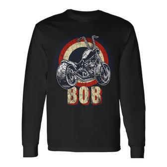 Bob The Bobber Customized Chop Motorcycle Bikers Vintage Long Sleeve T-Shirt - Monsterry