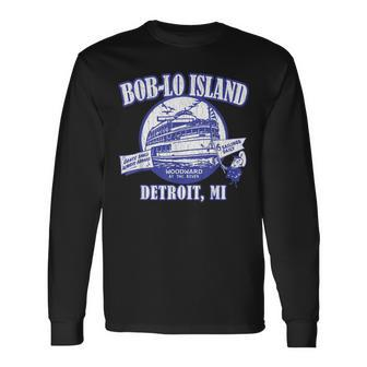 Boblo Island Vintage Look Detroit Michigan Long Sleeve T-Shirt - Monsterry