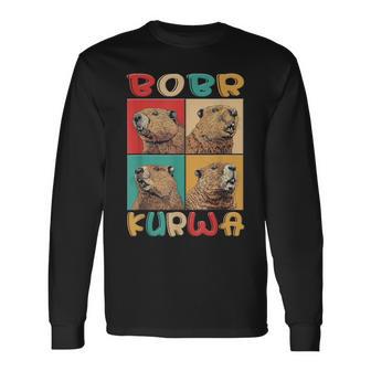 Bobr Kurwa Meme Retro Biber Kurwa Langarmshirts - Geschenkecke