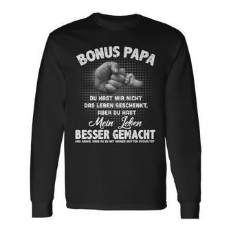 Bonus Papa Beste Stepfather Leben Besser Made Father's Day Langarmshirts - Geschenkecke