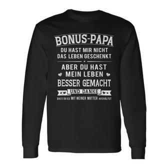 Bonus Papa Men’S Stepfather Leben Besser Gemacht German Text Langarmshirts - Seseable