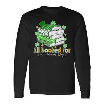 All Booked For St Patrick's Day Bookish Leprechaun Bookworm Long Sleeve T-Shirt - Thegiftio