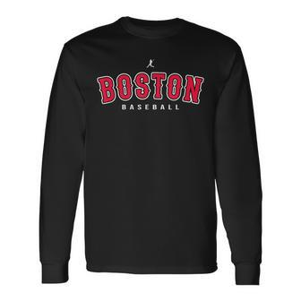 Boston City Baseball Retro Vintage Baseball Lover Long Sleeve T-Shirt - Monsterry UK