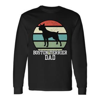 Boston Terrier Papa I Retro Boston Terrier Langarmshirts - Geschenkecke