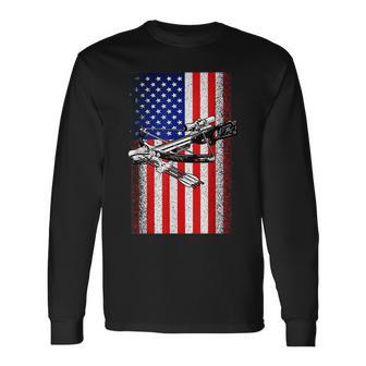 Bow Hunting Distressed Crossbow Sport Hunter Long Sleeve T-Shirt - Monsterry DE