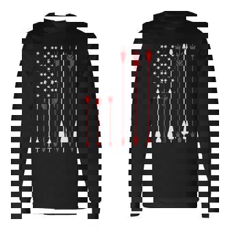 Bow Hunting Usa American Flag Archery Bow Hunter Long Sleeve T-Shirt | Mazezy