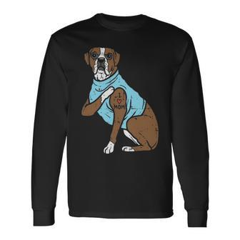 Boxer I Love Mom Cute Animal Pet Dog Lover Girls Long Sleeve T-Shirt | Mazezy