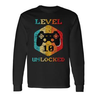This Boy Is Now Double Digits 10Th Birthday Year Vintage Long Sleeve T-Shirt - Monsterry