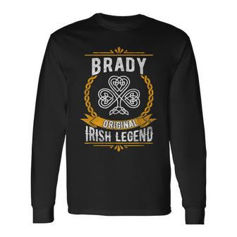 Brady Irish Name Vintage Ireland Family Surname Long Sleeve T-Shirt - Seseable