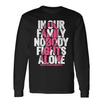 Breast Cancer Support Pink Family Breast Cancer Awareness Long Sleeve T-Shirt - Seseable
