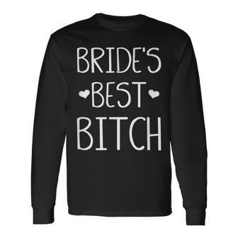 Brides Best Bitch Brides Maids Summer Weddings Long Sleeve T-Shirt - Monsterry UK