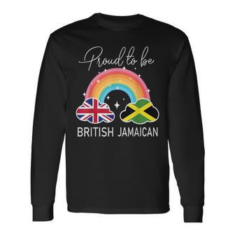 British Jamaican Flag Half British Half Jamaican Uk Flag Long Sleeve T-Shirt - Thegiftio UK