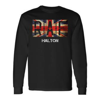 British Raf Halton Vintage Distressed Airforce Long Sleeve T-Shirt - Thegiftio UK
