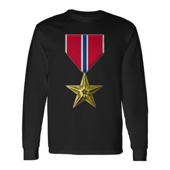 Bronze Star Us Military Bronze Star Medal Veteran Long Sleeve T-Shirt - Monsterry