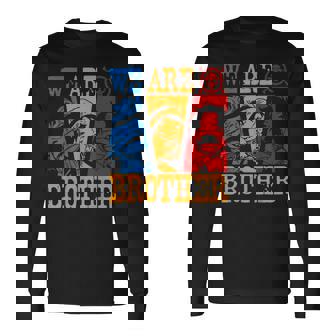 We Are Brother Ace-Sabo-Luffy Straw Hatted Pirate Graphic Long Sleeve T-Shirt | Seseable UK