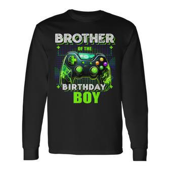 Brother Of The Birthday Boy Matching Family Video Game Party Long Sleeve T-Shirt - Seseable