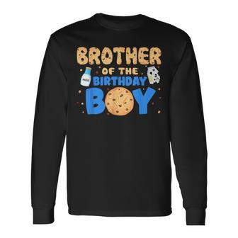 Brother Of The Birthday Boy Milk And Cookies 1St Birthday Long Sleeve T-Shirt - Monsterry