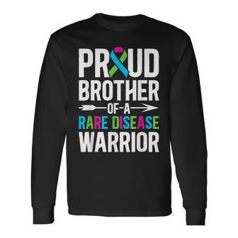 Brother Of A Rare Disease Warrior Rare Disease Awareness Long Sleeve T-Shirt | Mazezy UK