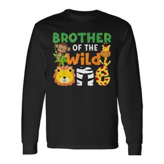Brother Of The Wild One Zoo Theme Bday Safari Jungle Animals Long Sleeve T-Shirt - Monsterry UK