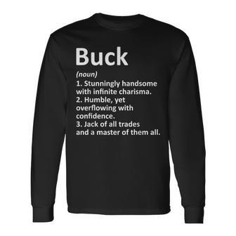 Buck Definition Personalized Name Birthday Idea Long Sleeve T-Shirt - Monsterry UK