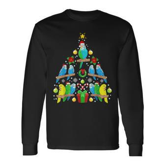 Budgie Christmas Tree Bird Christmas Langarmshirts - Seseable