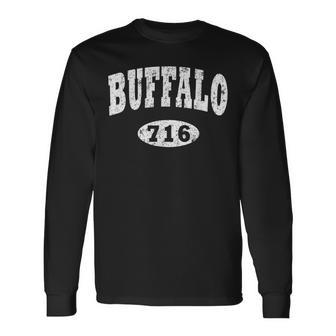 Buffalo 716 Vintage Bflo Wny Distressed B-Lo Long Sleeve T-Shirt - Monsterry UK