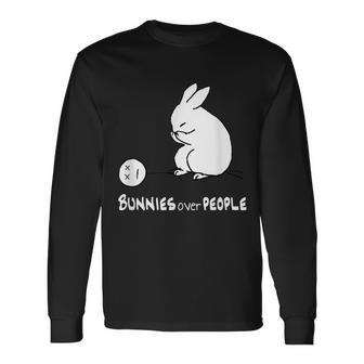 Bunnies Over People Cute Bunny Rabbit Casual Long Sleeve T-Shirt - Monsterry UK