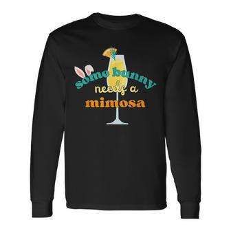 Some Bunny Needs A Mimosa Easter Brunch Women Long Sleeve T-Shirt | Mazezy AU
