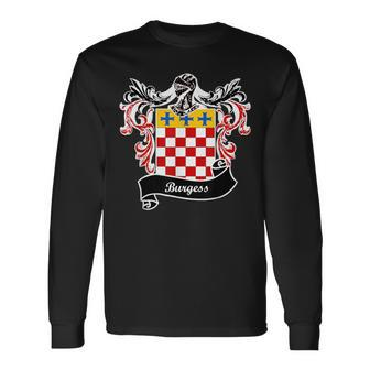 Burgess Coat Of Arms Surname Last Name Family Crest Long Sleeve T-Shirt - Seseable