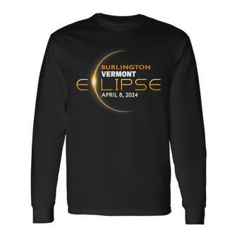 Burlington Vermont Total Solar Eclipse 2024 Long Sleeve T-Shirt | Mazezy