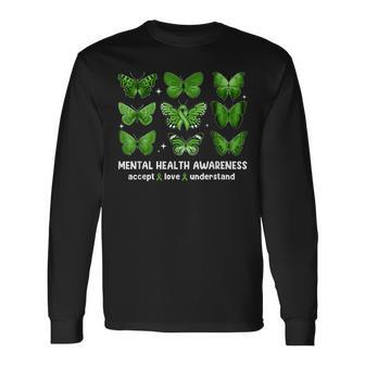 Butterfly Mental Health Awareness Accept Love Understand Kid Long Sleeve T-Shirt | Mazezy AU