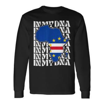 Cabo Verde Is In My Dna Love Cape Verde Flag In Africa Map Long Sleeve T-Shirt - Monsterry AU