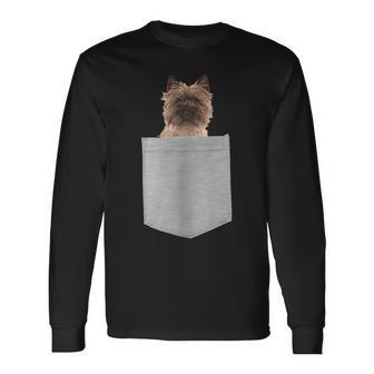 Cairn Terrier Dog In Your Pocket Long Sleeve T-Shirt - Monsterry