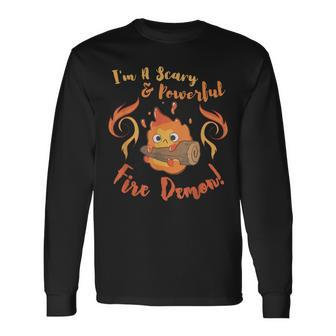 Calcifer Scary & Powerful Fire Demon Long Sleeve T-Shirt - Seseable