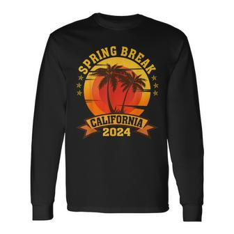 California 2024 Spring Break Family School Vacation Retro Long Sleeve T-Shirt | Mazezy DE