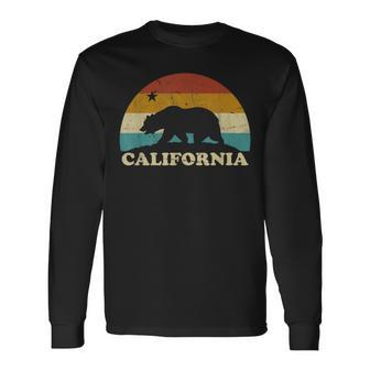 California Retro Vintage Bear Flag 70S Langarmshirts - Seseable
