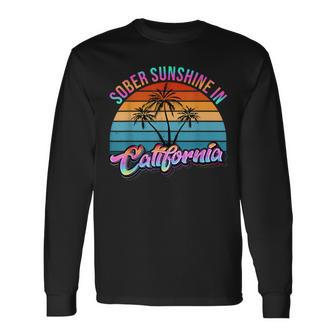 California Sober Sunshine Recovery Legal Implications Retro Long Sleeve T-Shirt - Monsterry DE