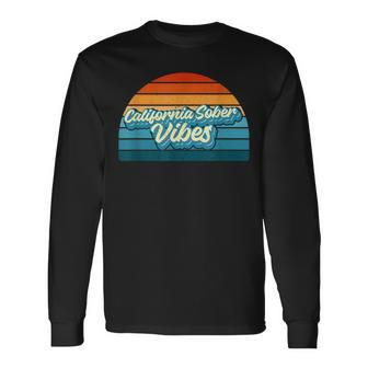 California Sober Vibes Recovery Legal Implications Retro Long Sleeve T-Shirt - Monsterry CA