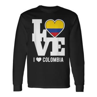 Camisa Colombiana I Love Colombia Bandera Raíces América Del Sur Camiseta de manga larga - Regaloses
