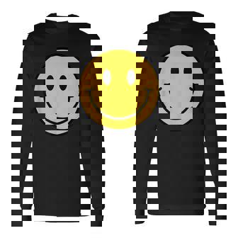 Camisa Sonriente Amarilla De Los Años 70 Cara Sonriente Linda Y Feliz Paz Camiseta de manga larga - Regaloses