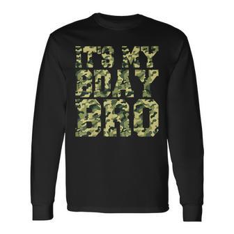 Camouflage Birthday Military Soldier Bday Celebration Long Sleeve T-Shirt - Monsterry CA