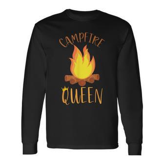 Campfire Queen Outdoor Camping Long Sleeve T-Shirt - Monsterry UK