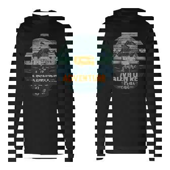 Camping And The Adventure Begins Motorhome Campervan Long Sleeve T-Shirt - Thegiftio
